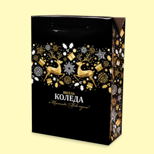 Bag-Box "Golden Christmas deer" - 23+10/32 cm 0