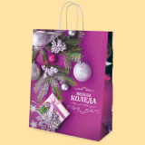 Bag "Christmas", Purple XXL1-845 - 34+14/43 cm 0