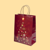 Bag "Christmas tree", burgundy, L1-863, 24+12/33 см 0
