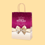 Bag "Merry Christmas", bordeaux L1-834 - 24+12/33 cm 0