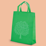 Bag "Nature" 29+10/39, non-woven PP, green with print 0