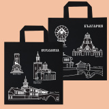 Black cotton bags with printing 0