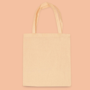 Cotton bag, long handle - natural 0