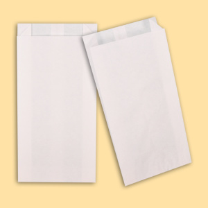 Flat bottom greaseproof paper bag  12+(2х2)/24 White 0