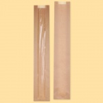 Flat bottom paper bag  10+(2х2)/59.5, brown with window 0