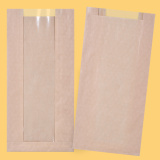 Flat bottom paper bag 17+(2х3)/37 Brown with window 0