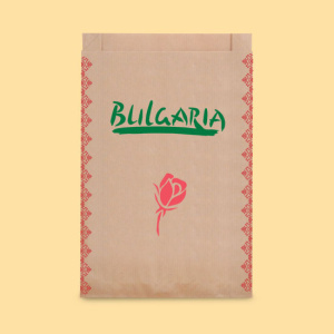 Flat bottom paper bag with printing  12+(2х2)/20 Brown 0