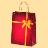 Gift  bag  with  golden  ribbon  L1-857 - 24+12/33 cm 0