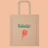 Natural cotton bag with roses design 0
