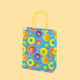 Paper bag S1-13, "Circles" - blue - 20+8/25 cm. 0