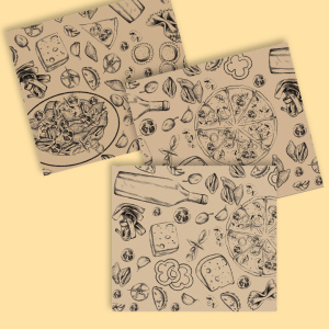 Click for enlarging Paper placemat pads with print 26,6/30 0