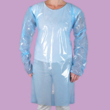 Protective polyethylene apron with long sleeves 0