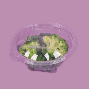Click for enlarging Round bowl for salad with lid attached 1