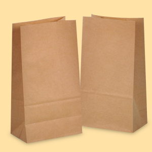 Click for enlarging Square bottom paper bag 14+8/26 Brown 0