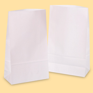Click for enlarging Square bottom paper bag 18+8/30 White 0
