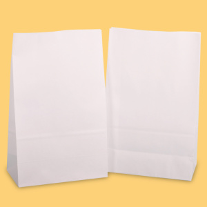 Square bottom paper bag 19,5+10/31 White, FSC MIX 0