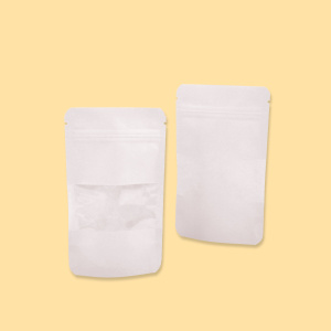 Click for enlarging Stand Up Zipper Pouche 11х18,5+(2х3,5), White with window 0