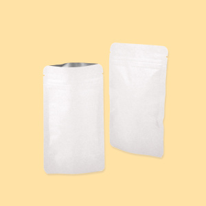 Click for enlarging Stand Up Zipper Pouches 11х18,5+(2х3,5), White ALU 0