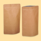 Stand Up Zipper Pouches 16х27+(2х4,5), Brown ALU 0