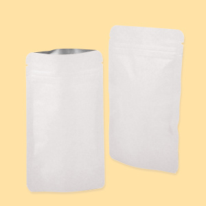 Stand Up Zipper Pouches 16х27+(2х4,5), White ALU 0