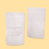 Stand Up Zipper Pouches 16х27+(2х4,5), White with window 0