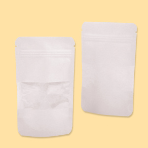 Click for enlarging Stand Up Zipper Pouches 16х27+(2х4,5), White with window 0