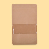 Stand Up Zipper Pouches 18х29+(2х4,5), Brown with window 0