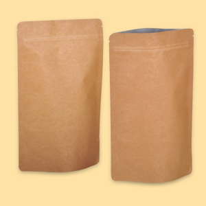 Click for enlarging Stand Up Zipper Pouches 8,5х14,5+(2х2,5), Brown ALU 0