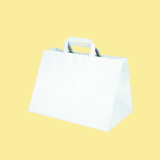 White paper bag with wide bottom "Take away", FSC MIX 0