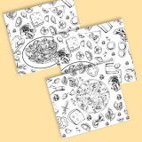 White paper placemat pads with print 26,6/30 0
