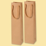 Wine paper bag from natural brown paper 8.8+7.5/38 0
