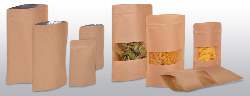 Zip-lock Stand Up Paper Pouches